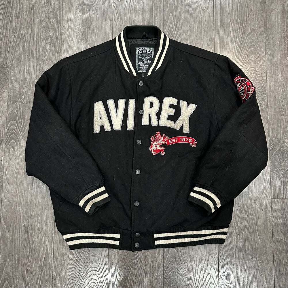 Avirex Vintage Wool Blend Varsity Letterman Jacket Size Large